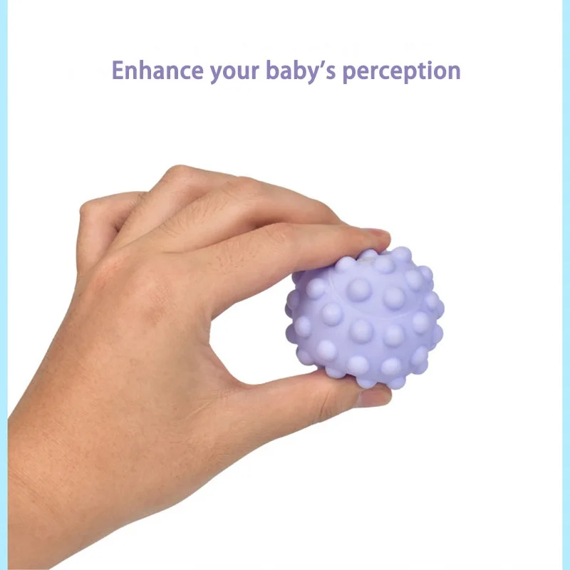 Best Infant Toys Early Education Puzzle Multi-Texture Soft Rubber Hand Ball 6 Sets Of Tactile Sensory Ma