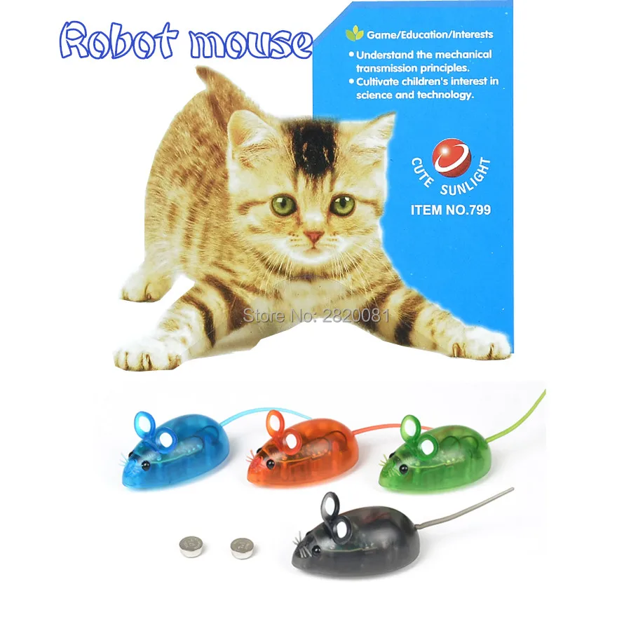 

Novelty cartoon Robot mouse Nanotechnology mechanical mouse model,children's electronic toys for cat dog game 4 color