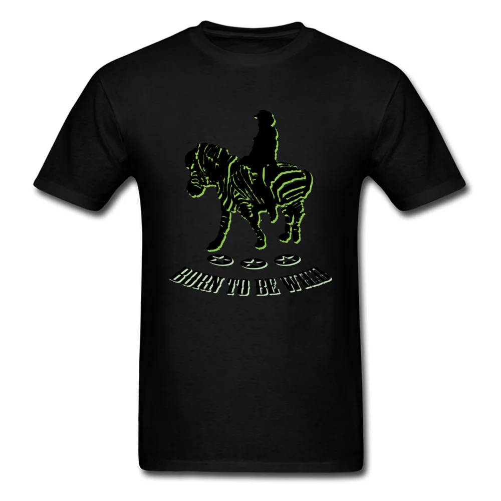 riding zebra Cotton Fabric Tops Shirts for Men Slim Fit T Shirts Crazy Plain Crewneck Tops Tees Short Sleeve Wholesale riding zebra black