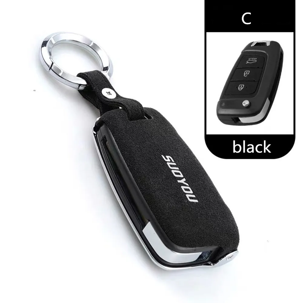 Автомобильный ключ чехол из натуральной кожи оцинкованный сплав для Hyundai Solaris Verna, автомобиль-Стайлинг