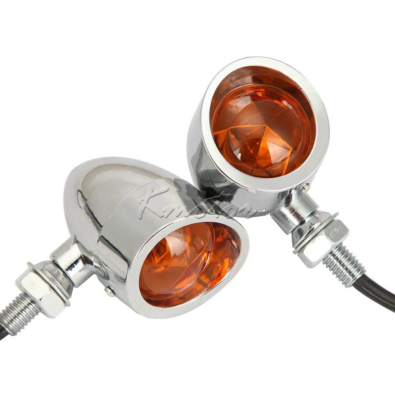 Best Universal Chrome Motorcycle Bullet Turn Signal Indicator Brake Running Light Lamp Street Bike Sport Bike Chopper Cafe Racer