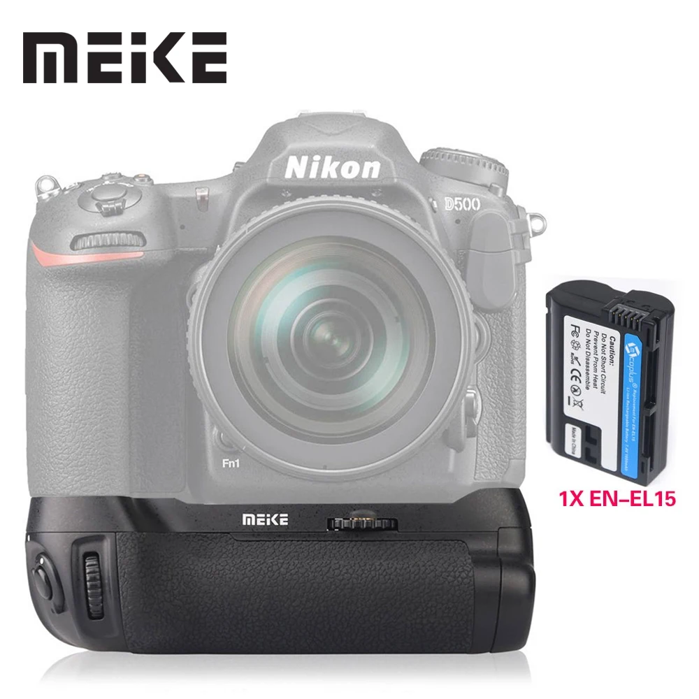 Meike MK D500 Professional Vertical Battery Grip with EN EL15 Battery for Nikon D500 as MB