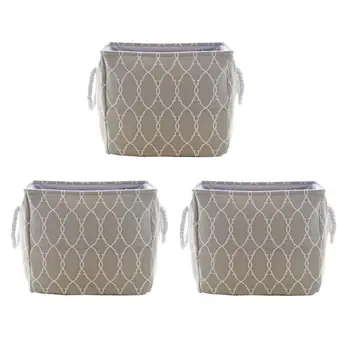 

3pcs Cotton Rope Storage Baskets Portable Dual-Use Finishing Multi-Function Desktop Floor Home Storage Basket Organizer Holder