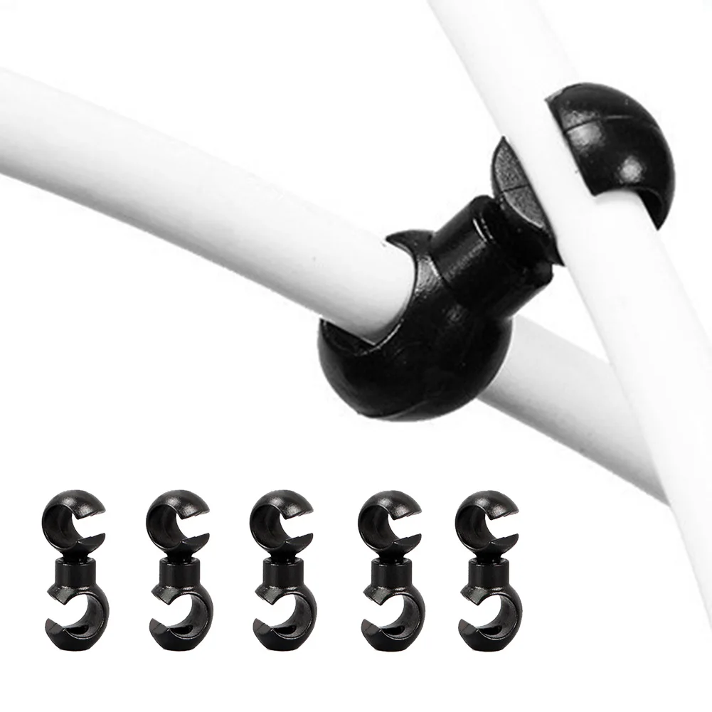 

5Pcs Disc Brake S Hook Smooth Black Hose Fixed Cable Buckle Cycling Durable Pipe Line Mountain Bicycle Accessories Rotating
