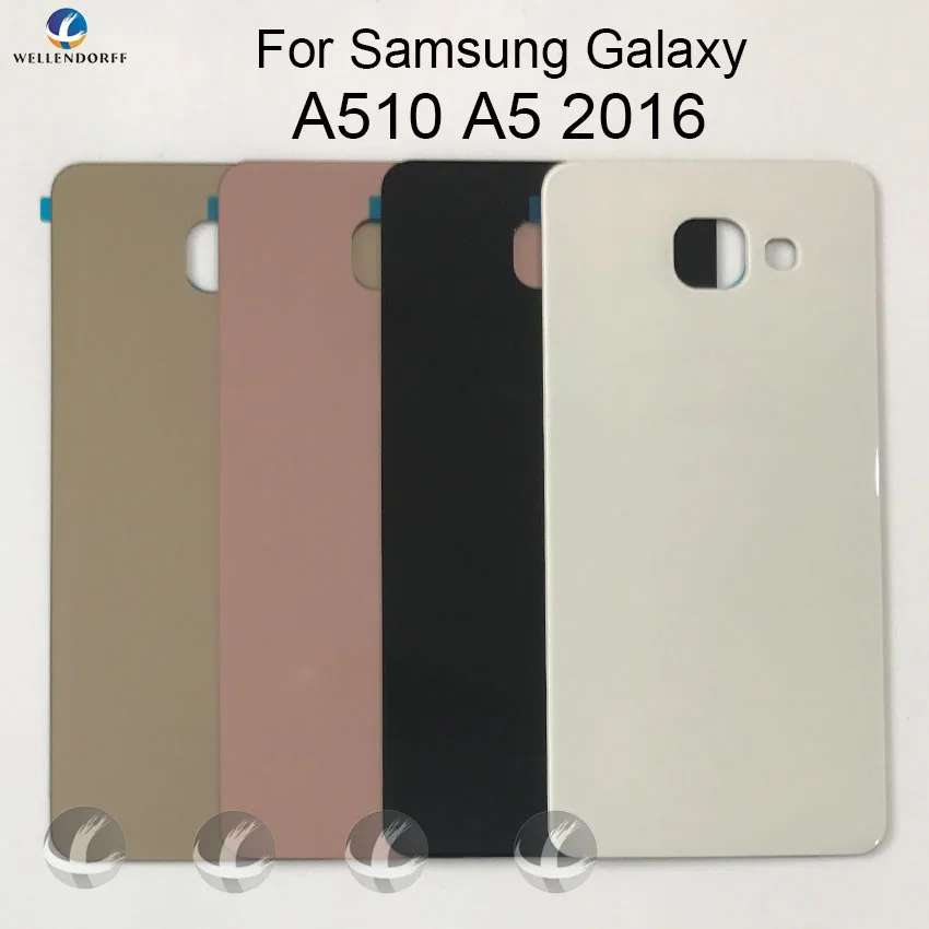

Back Glass Housing + Adhesive For Samsung Galaxy A510 A5 2016 Rear Panel Plate Battery Cover Lid Replacement Part With Logo