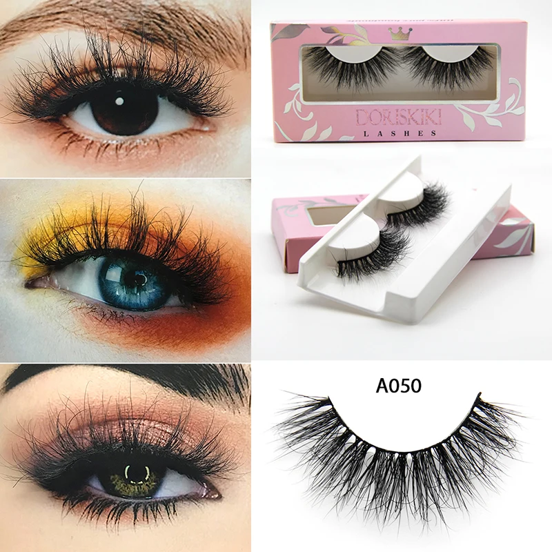 A050 3D Mink Eyelashes Super Natural Lashes Wispy Fake Lashes Curly