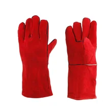 Сварочные перчатки из воловьей кожи, электрические кожаные сварочные защитные перчатки, пожарная высокотемпературная защита, безопасность на рабочем месте