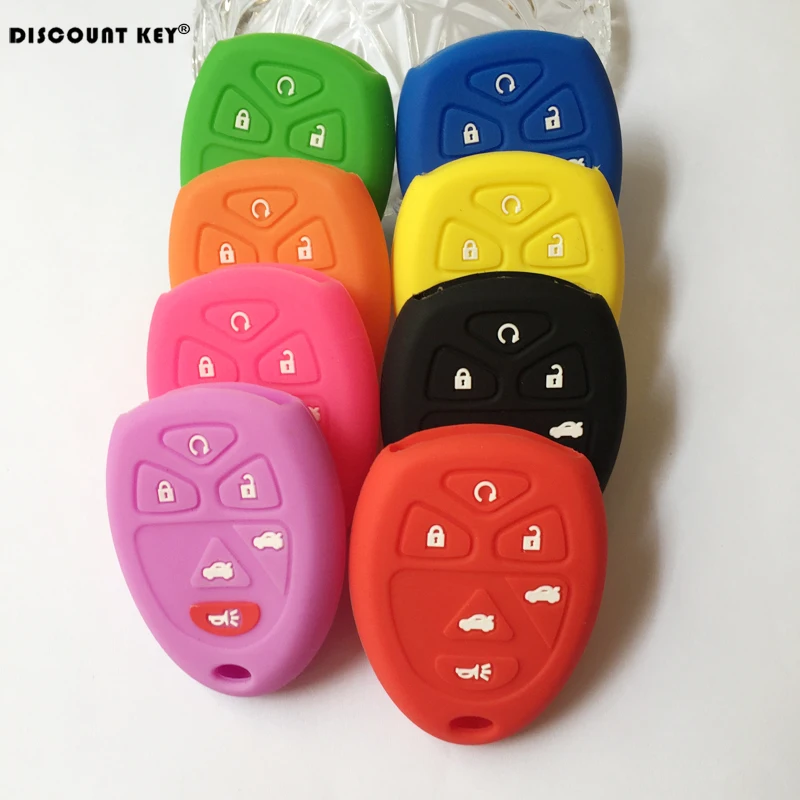 

Silicone car key case cover for GMC Buick Chevrolet Impala Suburban Tahoe Trave key chain key ring case car accessories 6 button