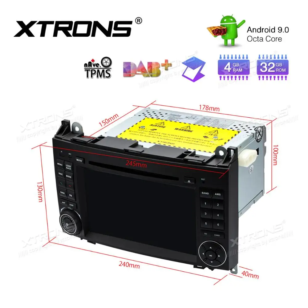 Flash Deal XTRONS 7"Android 9.0 Octa Core Car DVD Player for Mercedes Benz W245 W169 Viano Vito W639 Sprinter W906 2006-2008 2009 2010 2011 5
