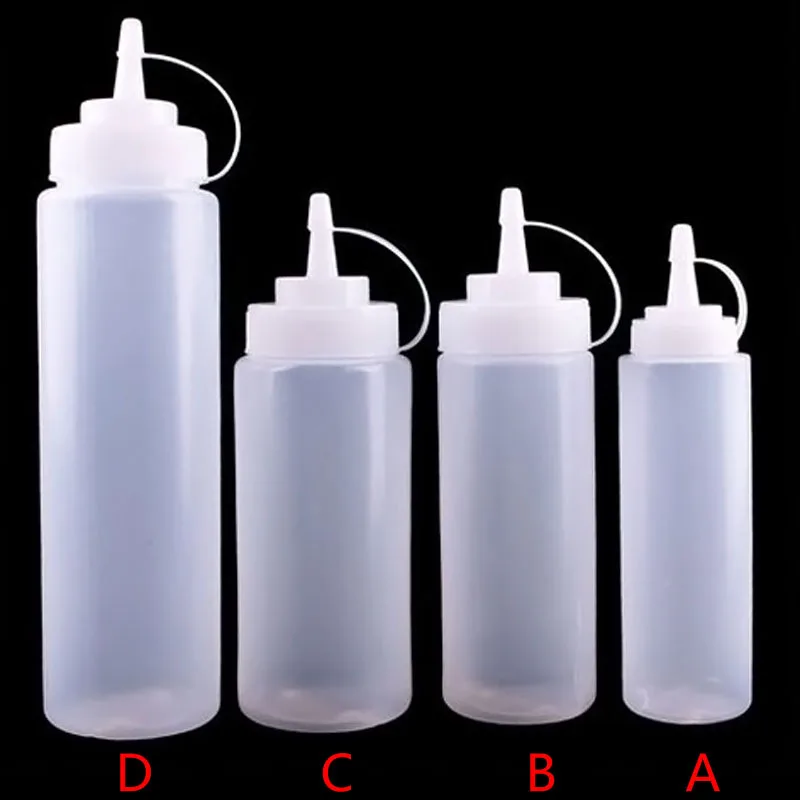 4x New Squeeze Bottles Restaurant Condiment Ketchup Mustard Sauce Oil