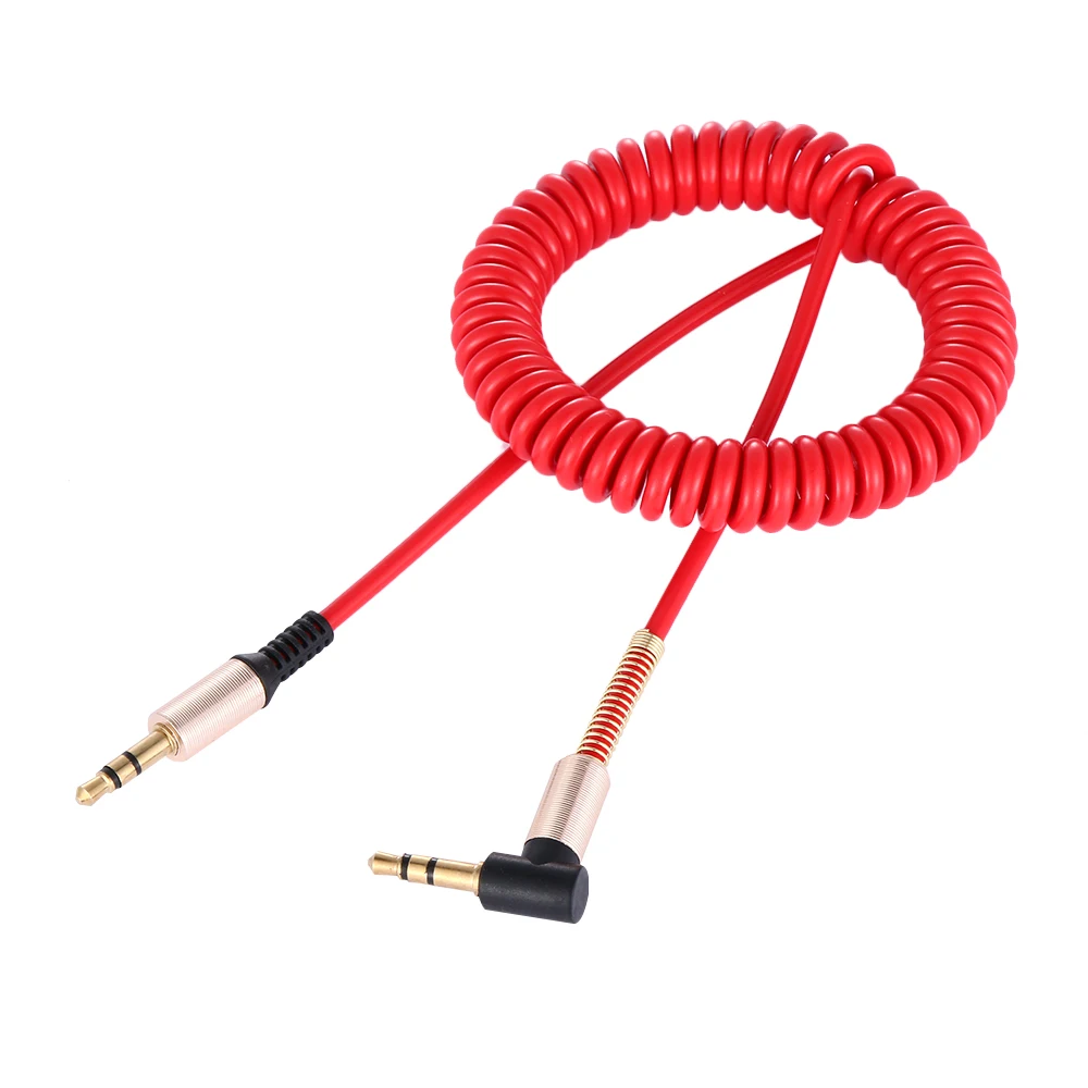 

1.7M Jack 3.5 Spring Audio Cables Gold plating Cable For Phone Car Speaker MP4 Headphone Male to Male Portable New Fashion