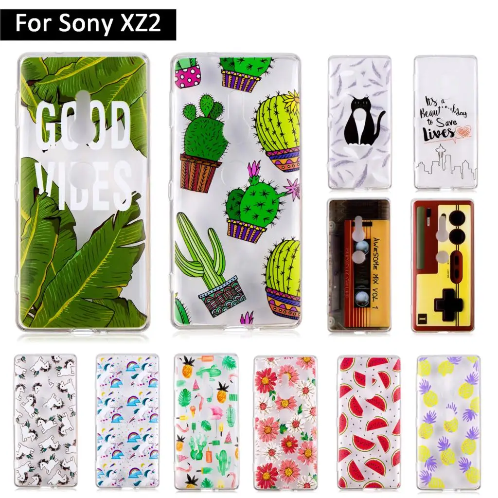 Case Cover For Sony Xperia XZ2 XZ 2 Soft TPU Silicone Cute Patterned X Z2 Painting Mobile Phone Cases Shells |
