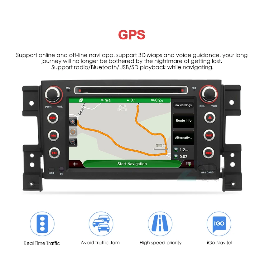 Flash Deal 7" IPS Android 8 Car Stereo GPS For Suzuki Grand Vitara 2007 2008 2009 2010 2011 2012 2013 Auto Radio DVD Audio WiFi Navigation 7