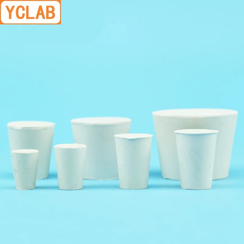 YCLAB 5PCS 0# Rubber Stopper White for Glass Flask Upper Diameter 17mm * Lower Diameter 13mm Laboratory Chemistry Equipment