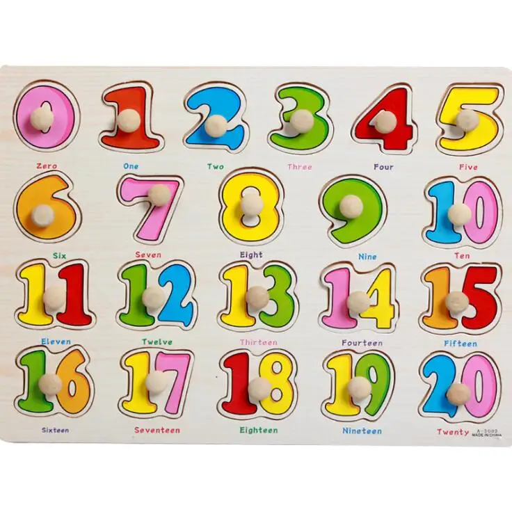 30cm Kid Early educational toys baby hand grasp wooden puzzle toy alphabet and digit learning education child wood toy WYQ 16