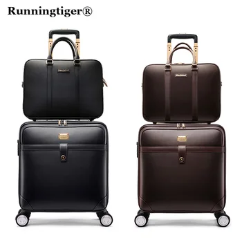 

Luxury Suitcase Set Men Women 's Travel Luggage Waterproof PVC leather Box Wheel 16"20"24" inch Rolling Trolley case travel bags