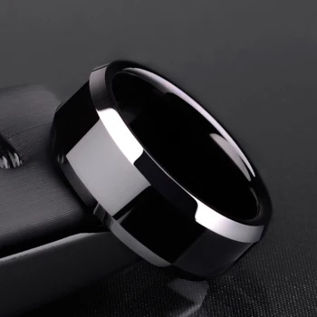 

2017 Hot Selling Free Shipping 8mm Tungsten Man's Rings Plating the IP Black High Polished Comfort Fit Band Size 5-12