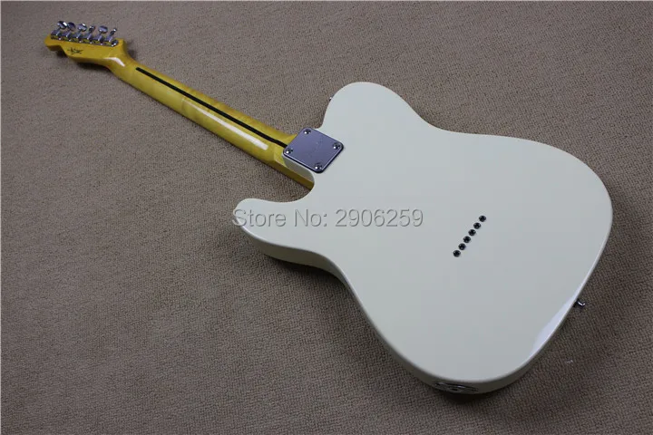 Горячая Распродажа tele guitar электрическая гитара кремового белого цвета черного