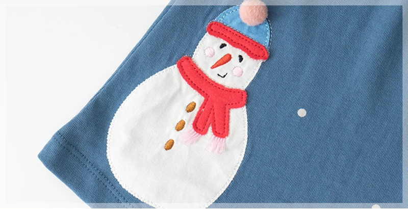 Little maven/для детей от 1 до 4 лет, осенний комплект одежды из двух предметов с вышитым снеговиком для маленьких девочек, детская осень бутик одежда, комплекты