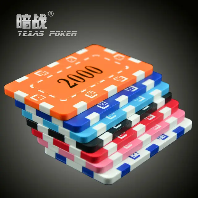 New Square large denomination Poker Chips 31.5g ABS Casino Chips Texas