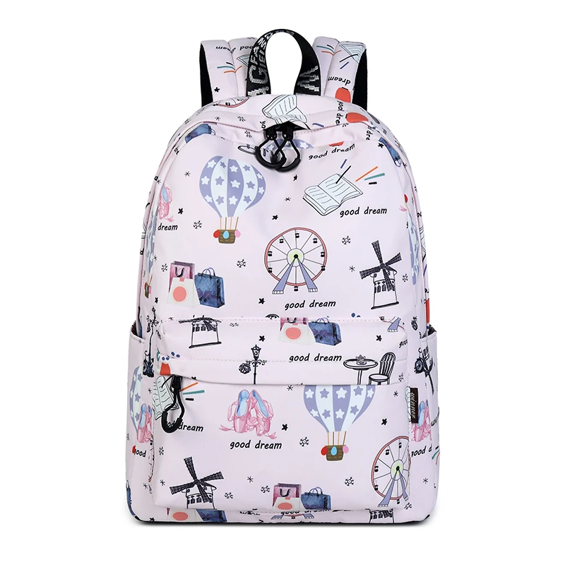 

Water Resistant Fashion Windmill Printed School Backpack with 15.6" Laptop Sleeve Cute Bookbag for Girls