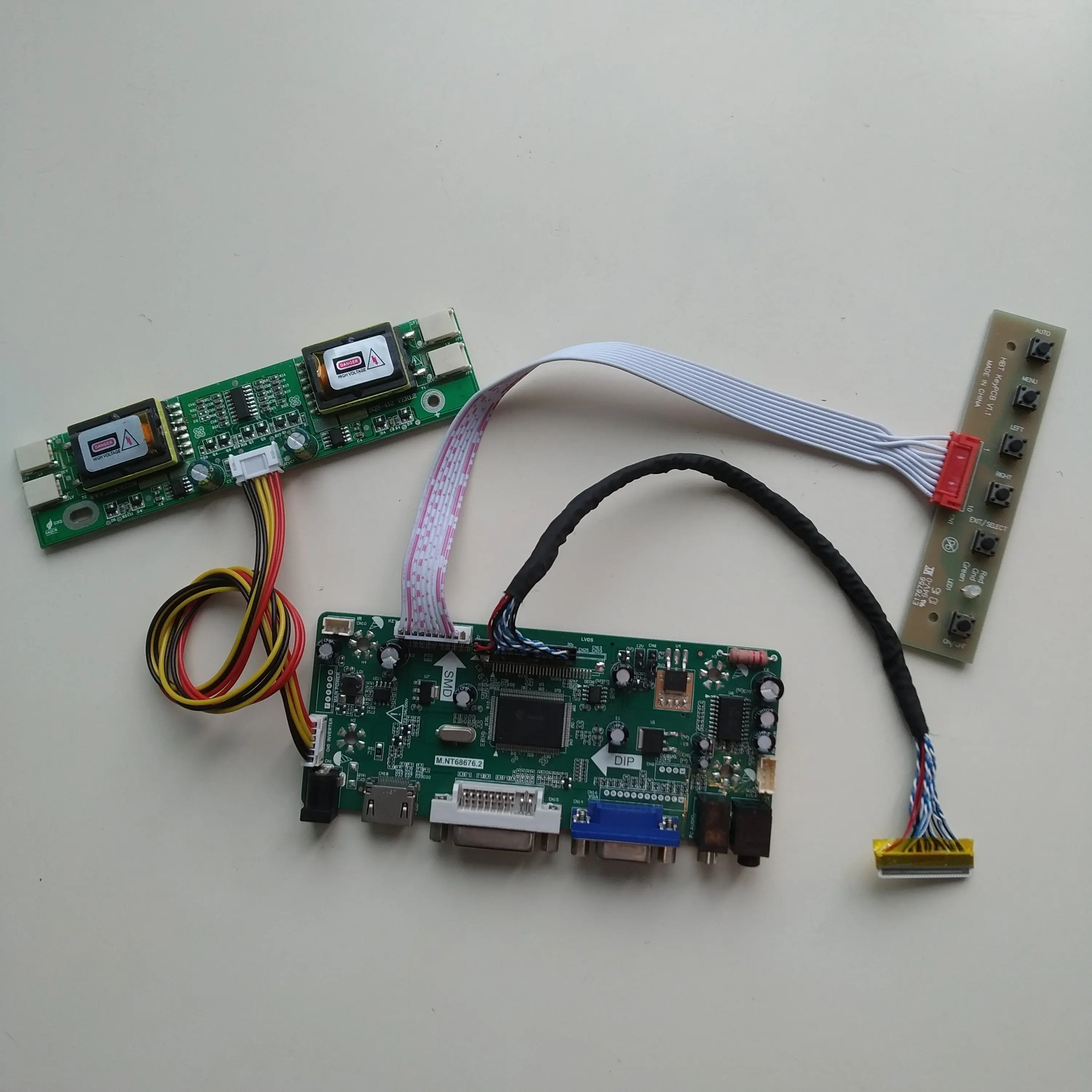 M.NT68676 panel LCD HDM screen 4 CCFL lamps Controller board DIY For LM201WE3-TLK1/LM201WE3(TL)(K3) 1680*1050 DIY VGA DVI 20.1
