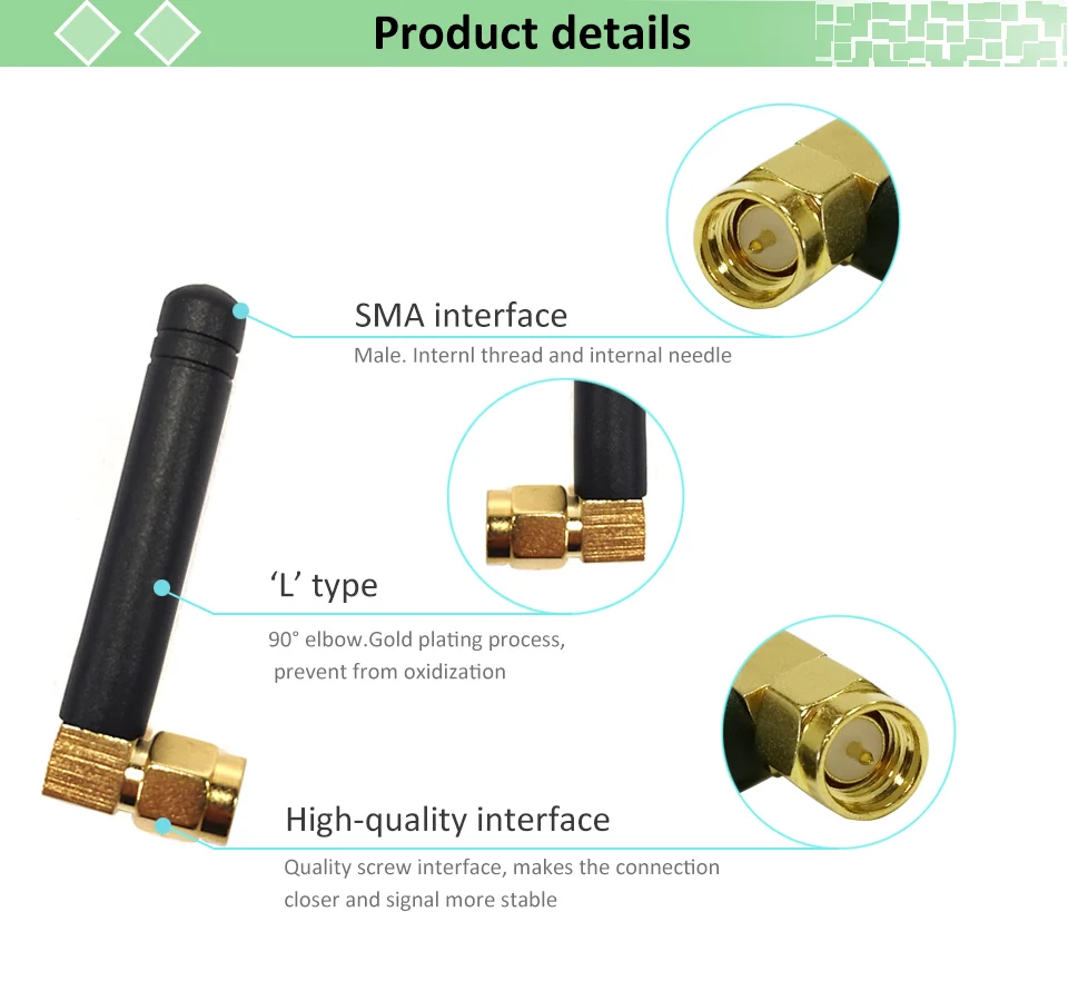 5 шт. 868 МГц 915 МГц антенна 2dbi SMA разъем GSM 915 МГц 868 МГц antena antenne водостойкий + 21 см RP-SMA/u. FL косичка кабель