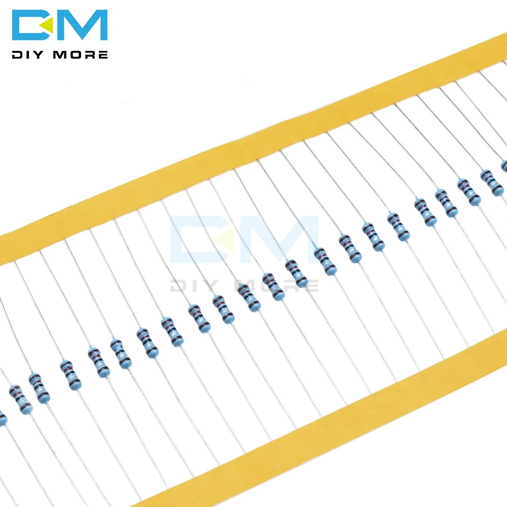 100 шт. 1/4W 0,25 W металлический пленочный резистор+ 1%-1% 0R-10M 0Ohm-10Ohm 100R 220R 330R 1K 1,5 K 2,2 K 3,3 K 4,7 K 100K 1 м 2 м Ом резистор