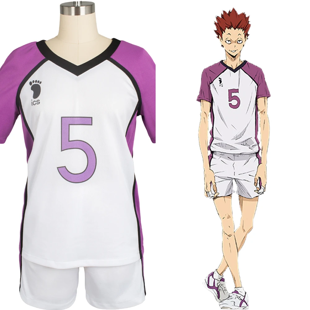 Аниме Haikyuu Косплей Shiratorizawa Gakuen Koukou костюм для косплея Джерси Wakatoshi Ushijima Униформа