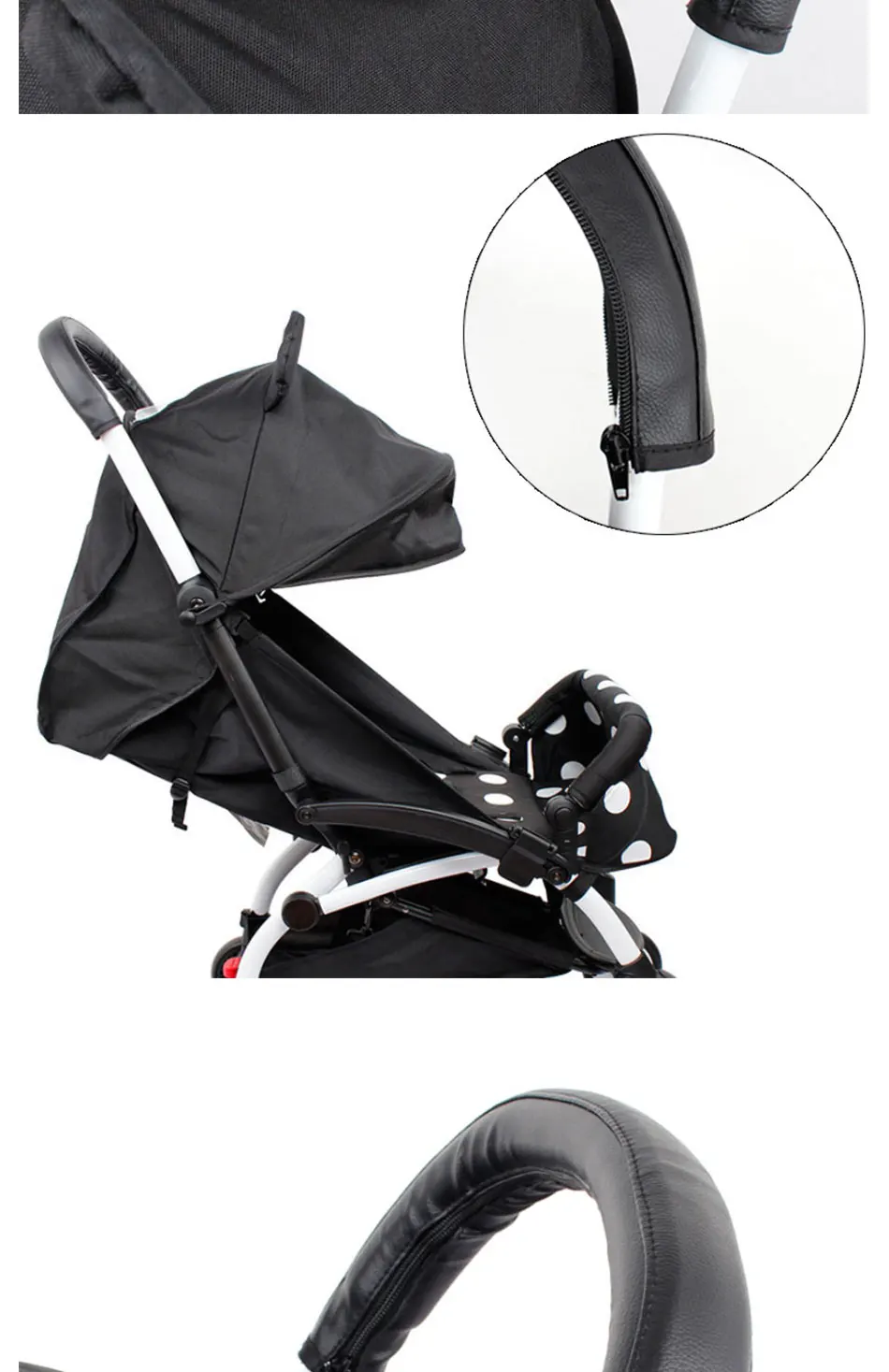Baby Stroller Handle Cover Pram Handle PU Leather Pushchair Stroller Armrest Protective Covers For Armrest Stroller Accessories