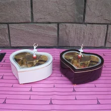 2017 Girl Ballerina Music Box Rotary Girls Heart Shape Box Musical Box Home Table Decoration Gift Clockwork Type Music Boxes