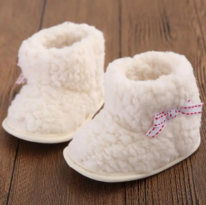 Infant Booties Winter Boots White Fur Boots Baby Girl Shoes Cute Fashion Bow Spring Baby Shoe