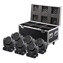 4 шт./партия с футляром для полёта для 4 шт. светодиодный луч движущийся головной свет 36x3 Вт RGBW цвет с DMX DJ Звук Активированный мини-лампы для сцены