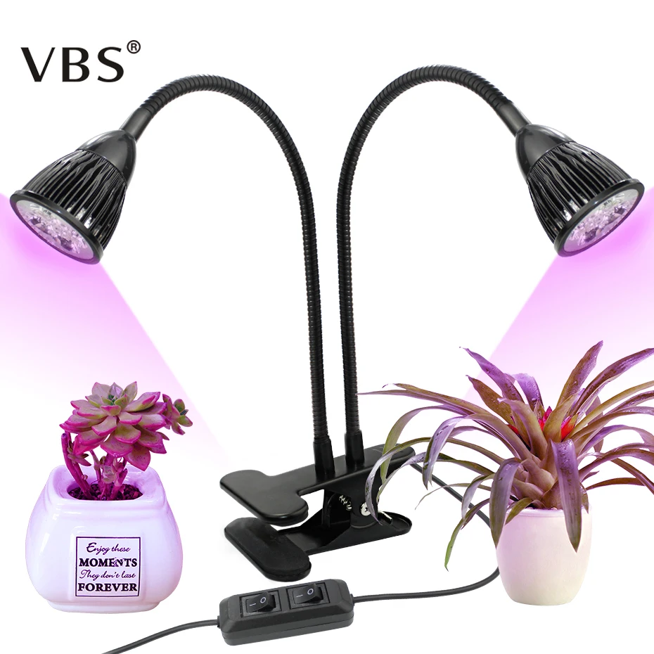 

Dual Head Led Plant Grow Light Full Spectrum Fitolampy Hydroponics Phyto Lamp 6 Red + 4 Blue LEDs For Vegetable Flower Seeding