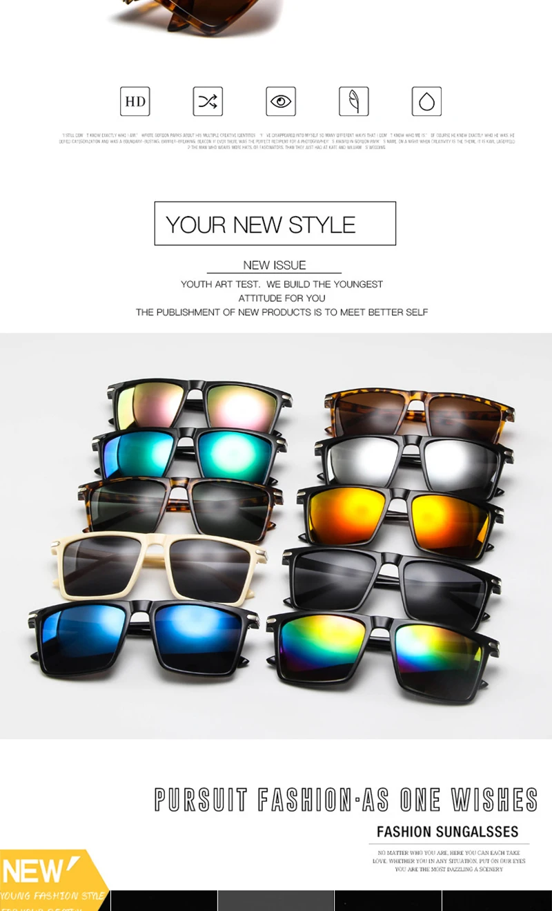 Psacss квадратные мужские классические солнцезащитные очки Брендовая Дизайнерская обувь Высокое качество солнцезащитные очки, мужские очки для вождения зеркало UV400 вогнуто-Выпуклое стекло, De Soleil Homme