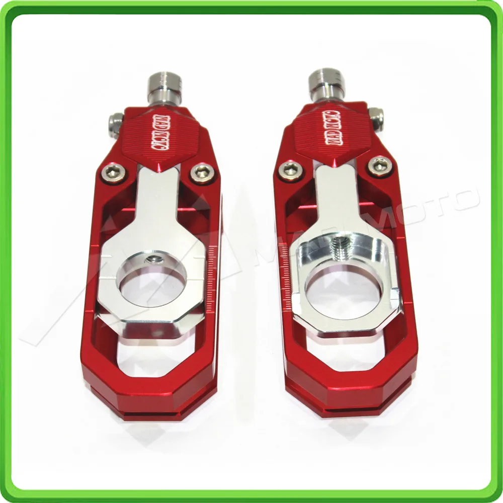 Motorcycle Chain Tensioner Adjuster fit for YAMAHA R6 YZF-R6 2006 2007 2008 2009 2010 2011 2012 2013 2014 2015 2016 Red & Silver (1)