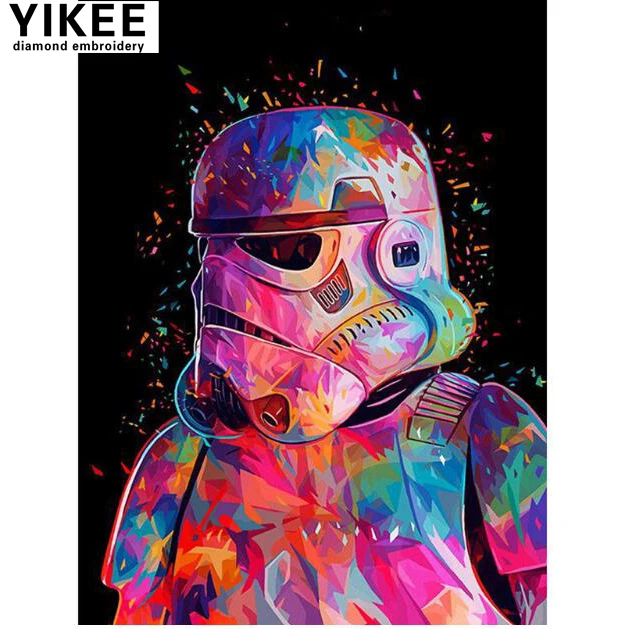 

YIKEE diamond painting "cartoon star wars Full Drill Diamond Embroidery Sale Handmade Wall Decor Mosaic Crystal h355