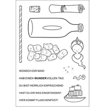 Немецкий слово прозрачный значок и резки штампы DIY силиконовые печати Скрапбукинг/изготовление карт/Фотоальбом украшения