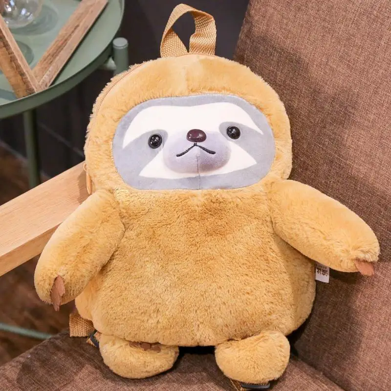 32cm kawaii plush Baby Sloth backpack Sloth plush schoolbag cute plush Sloth kids toy boys school 3