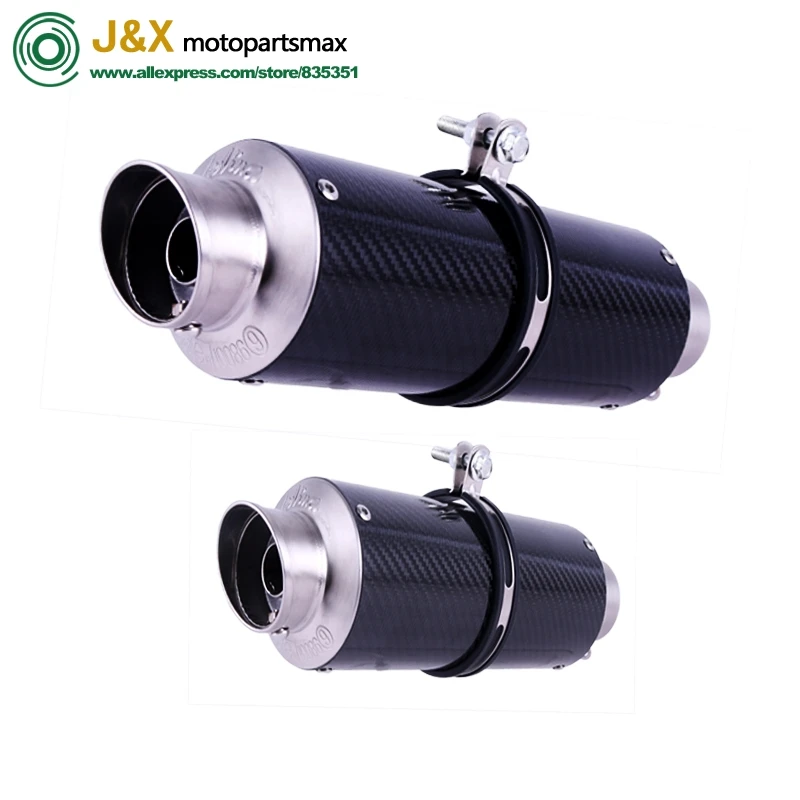 

36~51mm Universal Motorcycle Real Carbon Fiber Exhaust Muffler Escape Slip-On Pipe For Most Motorcycle