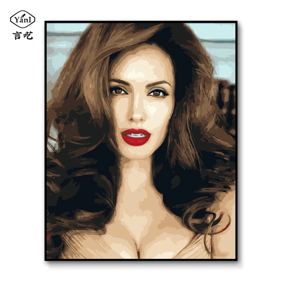 

Angelina Jolie Figure Poster Paint by number for Adults Framed Angelina DIY Painting By Numbers Coloring By Numbers
