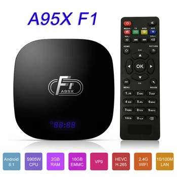 

A95X F1 Android 8.1 TV Box Amlogic S905W Set Top Box Quad Core VP9 H.265 2GB/16GB 2.4G WiFi 100M LAN HD Media Player LED Display