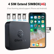 4G SIMBOX 4SIM Dual Standby No Roaming abroad for iOS8-12 & Android to transfer Call &SMS No Need Carry