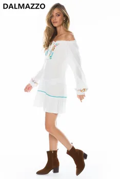 

Harajuku Vintage Women Bohemian Embroidery Lace Lacing Loose Dresses 2019 Newest Summer Womans V Neck Boho Sexy Mini Dress