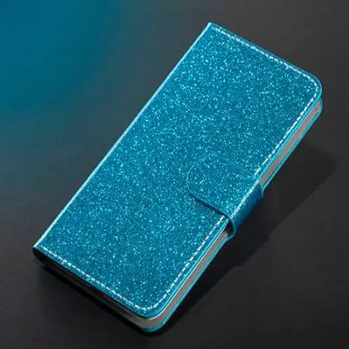 Роскошный Модный сверкающий чехол для Leagoo M5 M7 M8 M9 Kiicaa power mix Plus Pro, чехол-книжка с бумажником - Цвет: Blue