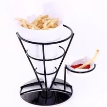 Черный железный конус держатель картофель фри чип стенд ароматизатор стойки инструменты для мороженого