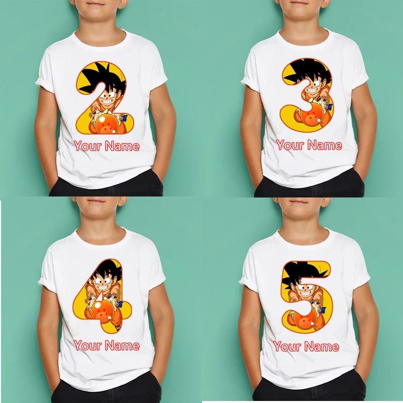 

Boys/Girls Goku Birthday Number T Shirt Kids Happy Birthday Short Sleeve Tops Children's Masks Birthday Gift,Dropshipping