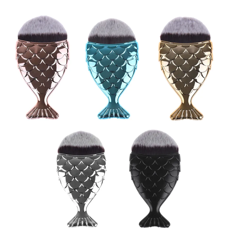 1PC Pro Cosmetic Fish Scale Makeup Fishtail Bottom Powder Blush Face