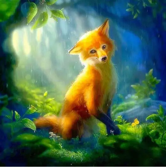 5D DIY Diamond Painting Animal Fox Full Round embroidery Cross stitch crystal Wall | Дом и сад