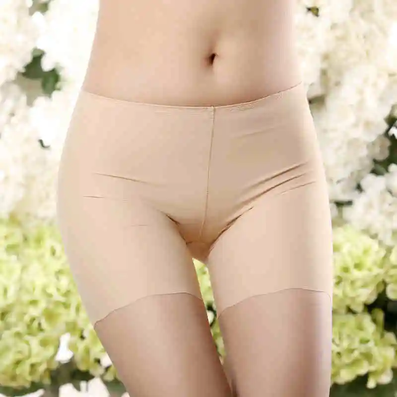 WLSD, женские трусы-шорты, летние, мягкие, ледяной шелк, сексуальные, для женщин, безопасные короткие штаны, бесшовные, нейлон, открытые, короткие штаны, нижнее белье для девочек